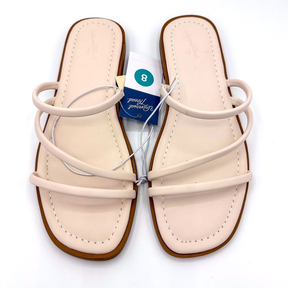 Universal Thread Cream Louie Strappy Flat Sandals